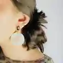 Aretes Dorados Con Nácar Gigante