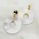 Aretes Dorados Con Nácar Gigante