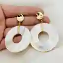 Aretes Dorados Con Nácar Gigante