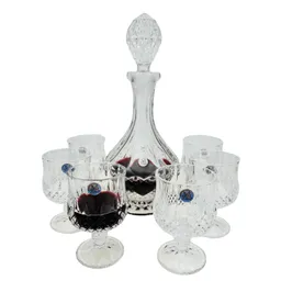 Set De Vino En Cristal Con Botella Y Copas