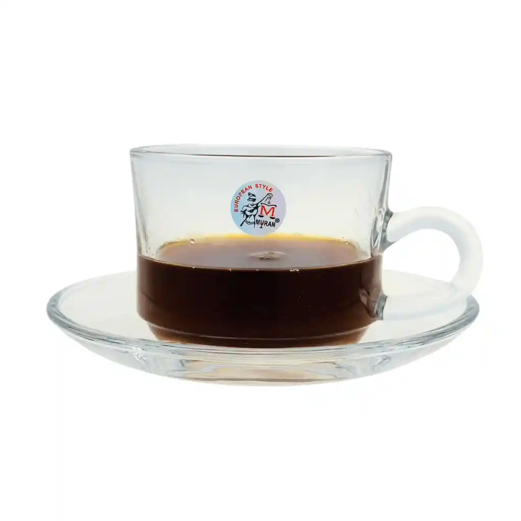 Juego De Pocillos Con Platos En Cristal