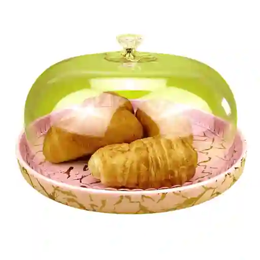 Base Para Torta En Porcelana Con Tapa Acrílica