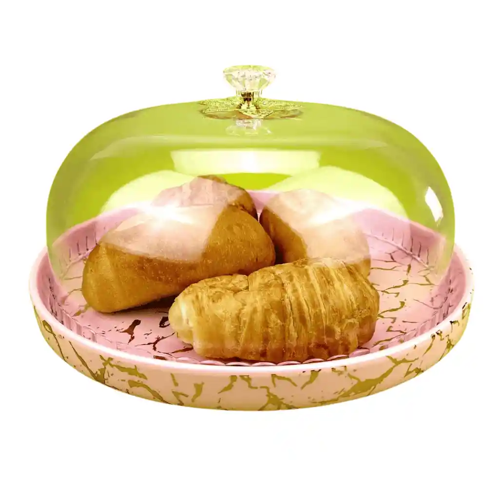 Base Para Torta En Porcelana Con Tapa Acrílica