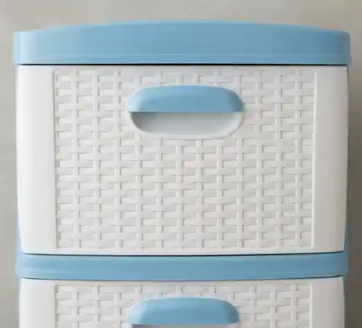Cajonero Organizador 5 Gavetas Plástico Azul Blanco Dubái