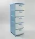 Cajonero Organizador 5 Gavetas Plástico Azul Blanco Dubái