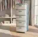 Cajonero Organizador 5 Gavetas Plástico Azul Blanco Dubái