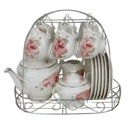 Juego De Té En Porcelana Elegante