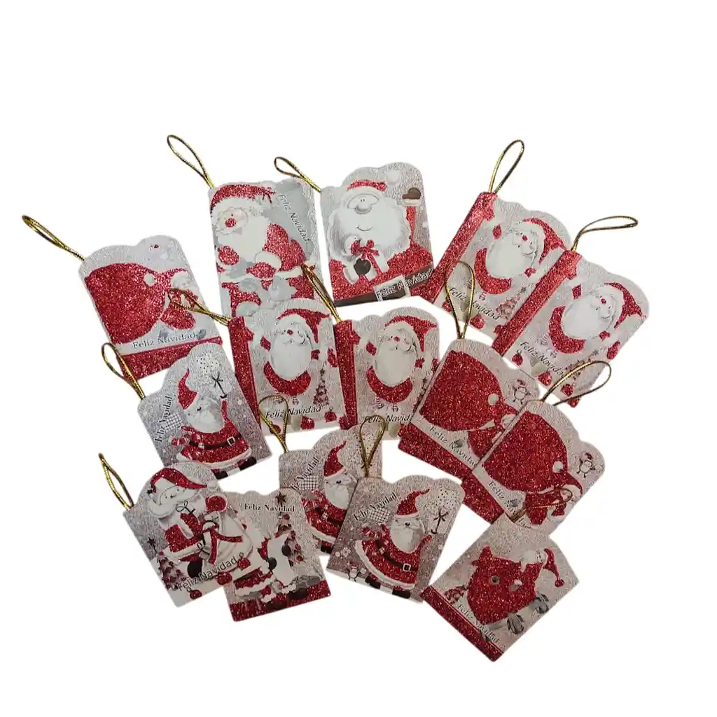 15 Tarjetas De-para Navideñas Variadas Gris Con Rojo