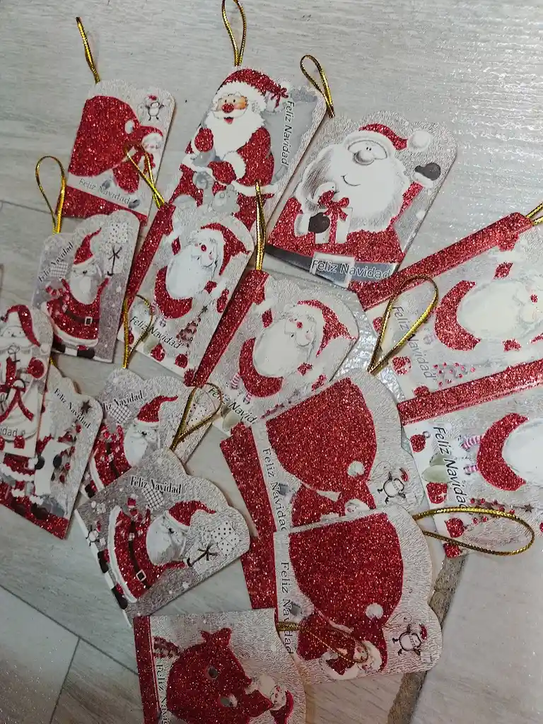 15 Tarjetas De-para Navideñas Variadas Gris Con Rojo