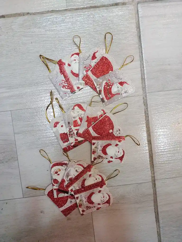 15 Tarjetas De-para Navideñas Variadas Gris Con Rojo