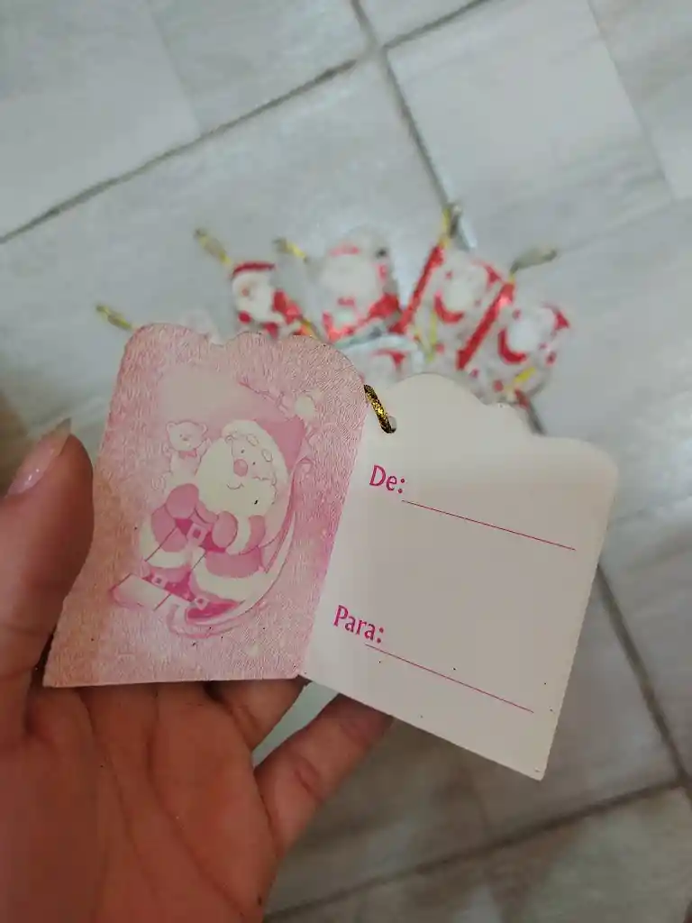 15 Tarjetas De-para Navideñas Variadas Gris Con Rojo