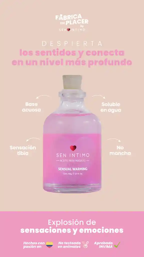 Aceite Para Masajes Love Sensual Warming X 60 Ml By Sen Íntimo