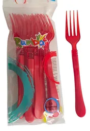 Tenedor Rojo Rumba X 10 Unds