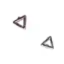 Aretes Plateados Con Diseño De Triangulo Pequeños
