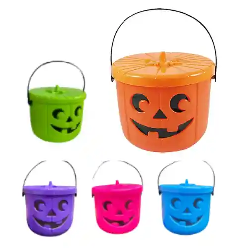 Calabaza Balde Pintada Con Tapa Und