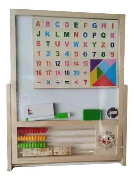 Tablero Pizarra Magnetico Abecedario Numero Tangram Madera
