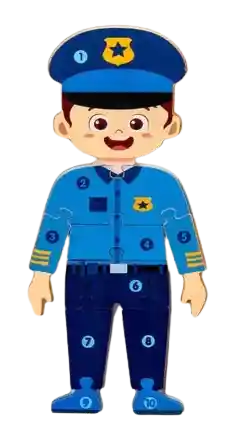 Rompecabeza Didactico Infantil Montessori Policia