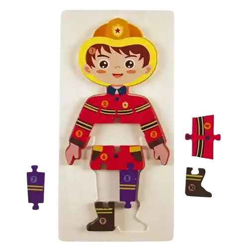 Rompecabeza Didactico Infantil Montessori Bombero