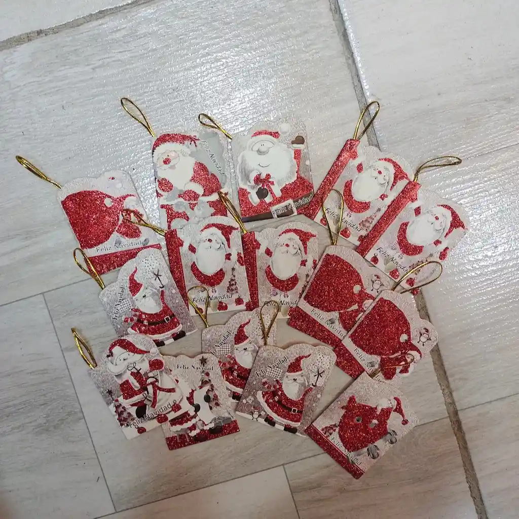 15 Tarjetas De-para Navideñas Variadas Gris Con Rojo