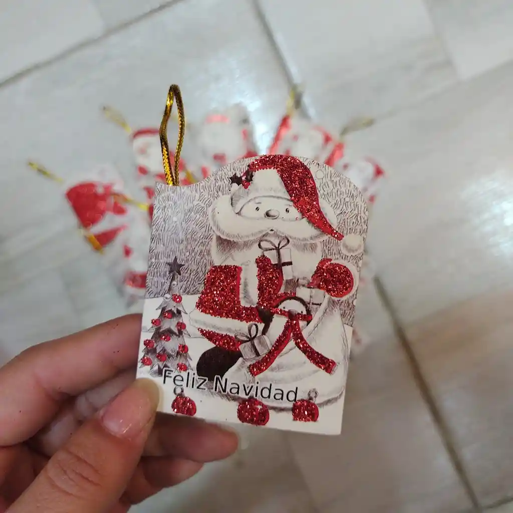 15 Tarjetas De-para Navideñas Variadas Gris Con Rojo