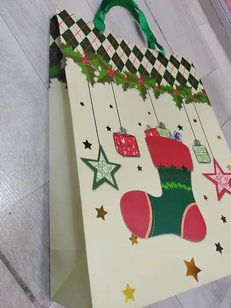 Bolsa De Regalo Navidad Bota Navideña Grande 42 Cm X 31 Cm