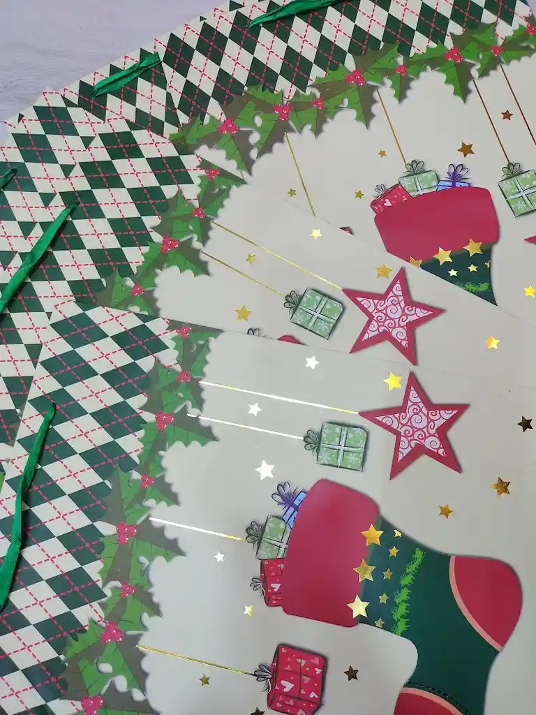 Bolsa De Regalo Navidad Bota Navideña Grande 42 Cm X 31 Cm