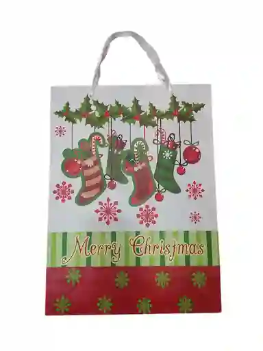 Bolsa De Regalo Navidad Botas Navideñas Grande 42 Cm X 31 Cm