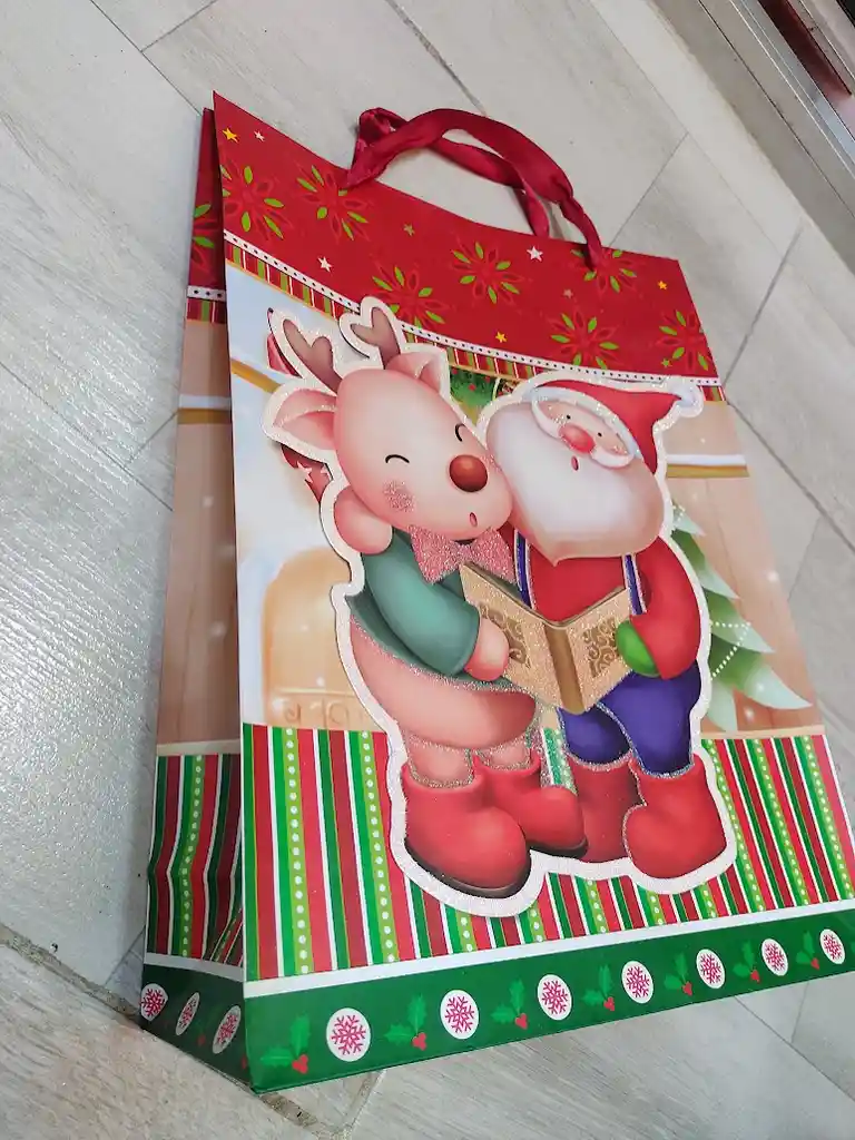 Bolsa De Regalo Navidad Papa Noel Grande 42 Cm X 31 Cm