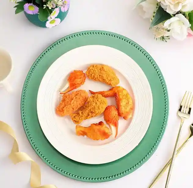 Plato Base 33 Cms Verde , Bandeja 33 Cms Verde, Platos De Carga