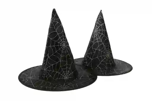 🎩 Sombrero De Bruja Negro Con Tela De Araña