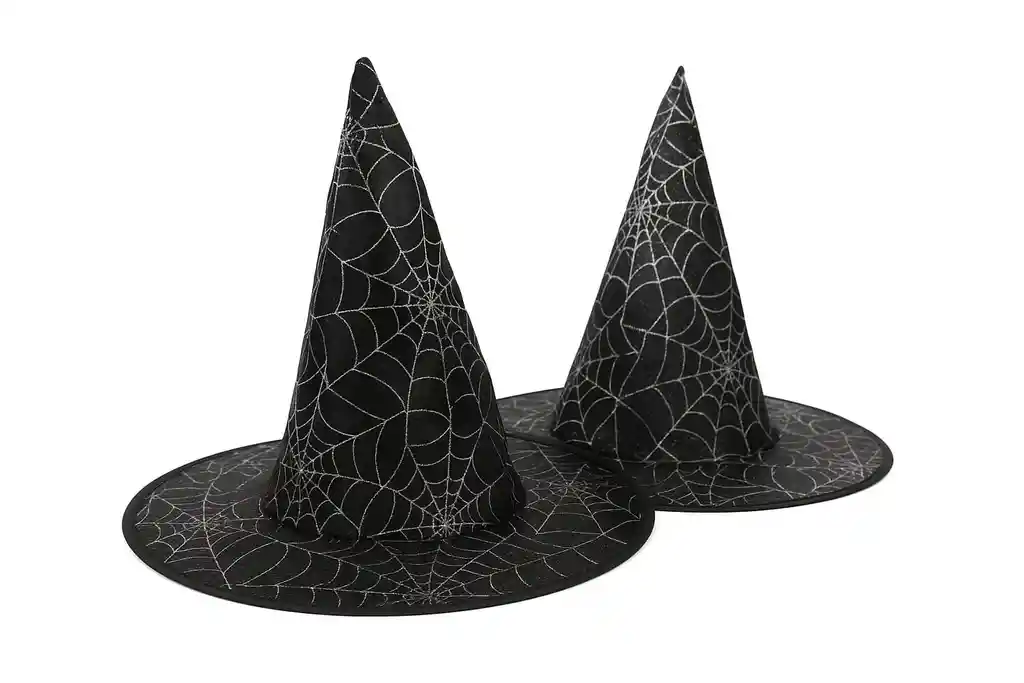 🎩 Sombrero De Bruja Negro Con Tela De Araña