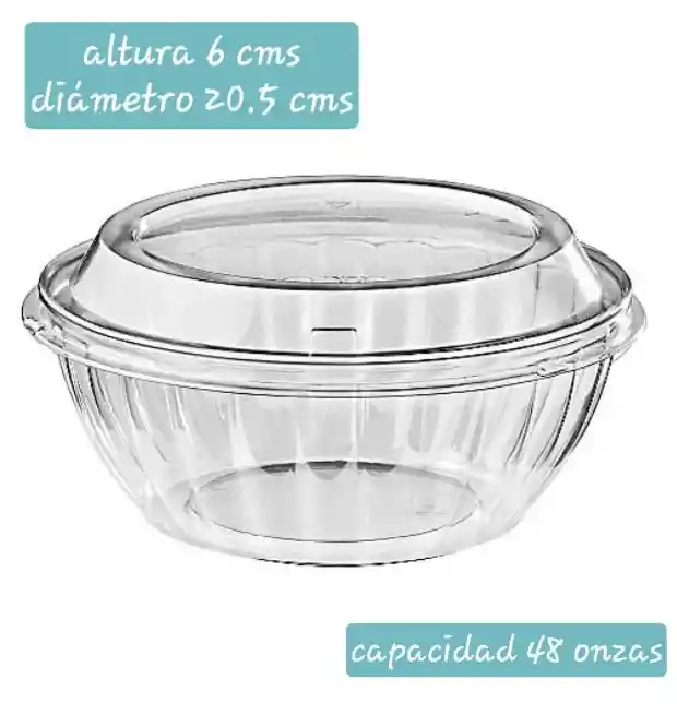 Contenedor Doble Uso 48 Onzas Con Tapa X 5 Unds