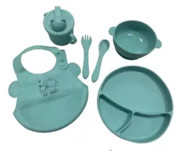 Vajilla Kit De Alimentacion Niños Con Babero Estampado