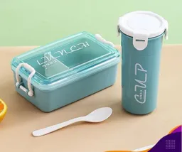 Set Porta Comida Con Botella En Para Bebidas