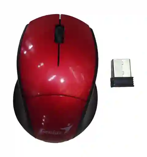 Mouse Inalámbrico Pequeño Genius Color Negro Con Rojo