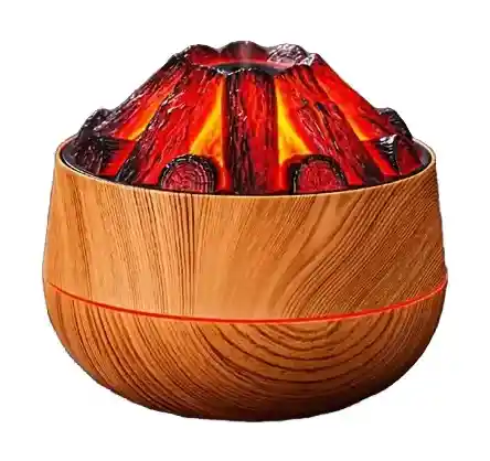 Humidificador Estilo Leña Con Luces Aromatizador