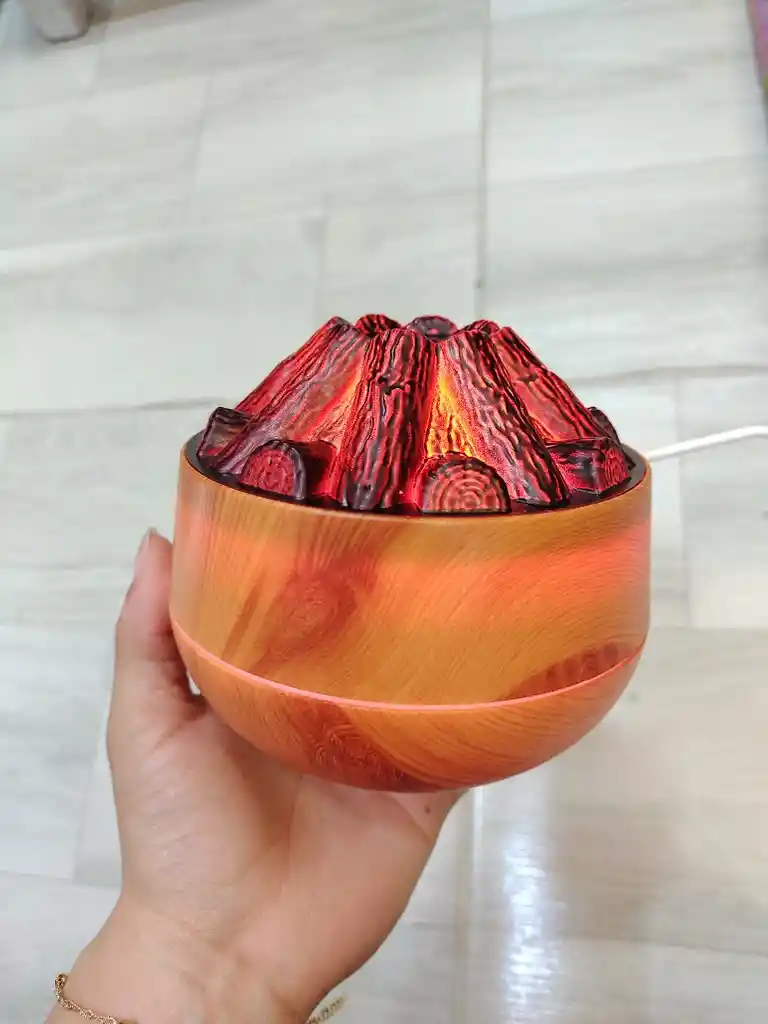 Humidificador Estilo Leña Con Luces Aromatizador
