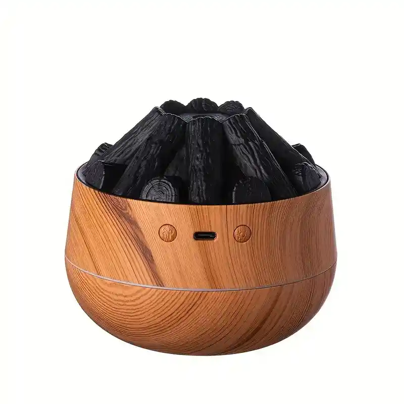 Humidificador Estilo Leña Con Luces Aromatizador