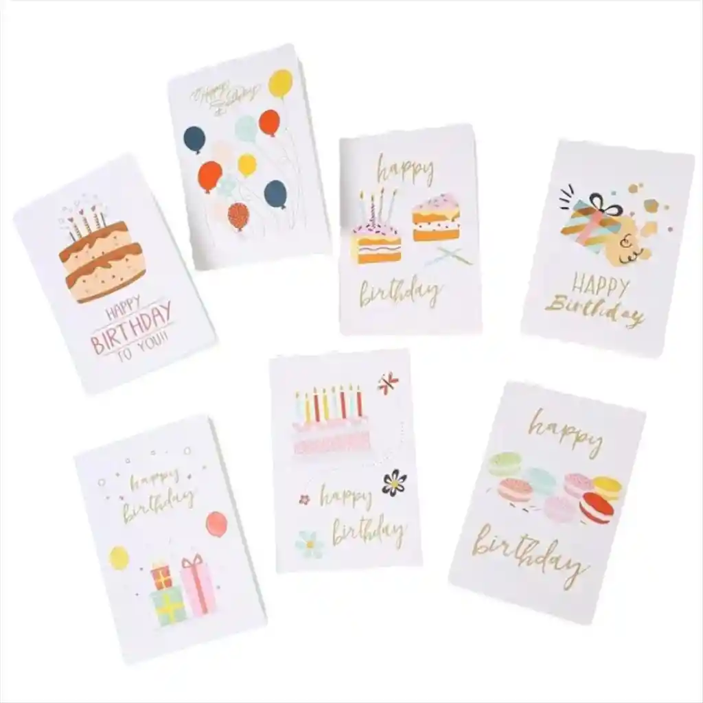Tarjeta De Feliz Cumpleaños Con Sobre 7x10.5cm Diseño Surtido