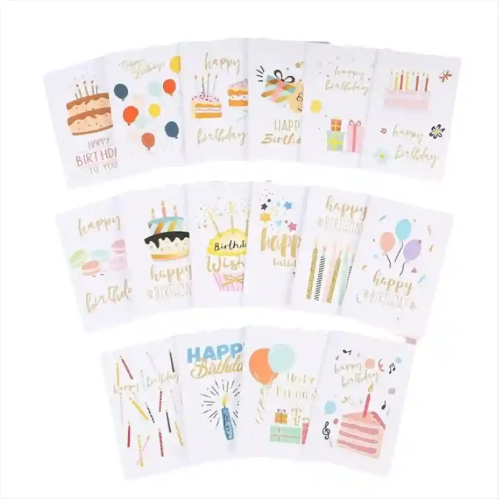 Tarjeta De Feliz Cumpleaños Con Sobre 7x10.5cm Diseño Surtido