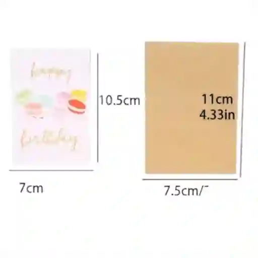 Tarjeta De Feliz Cumpleaños Con Sobre 7x10.5cm Diseño Surtido