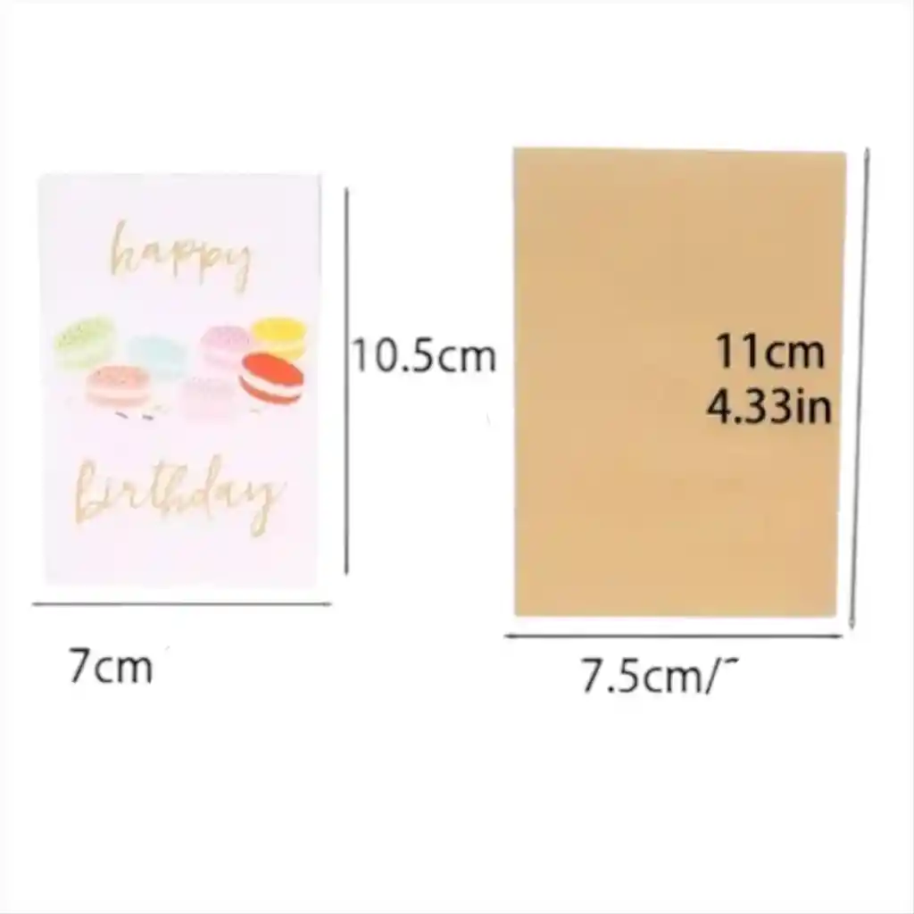 Tarjeta De Feliz Cumpleaños Con Sobre 7x10.5cm Diseño Surtido