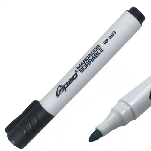 Marcador Borrable Grueso Gipao - Negro