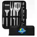 Set De Bbq De 15 Piezas Acero Inoxidable
