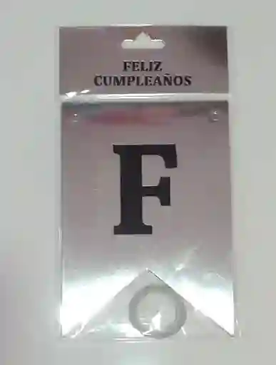 Banderín Fiesta Feliz Cumpleaños Plateado Con Letra Negra