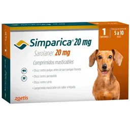 Simparica 20mg Perros De 5 A 10 Kg Tableta Unitaria