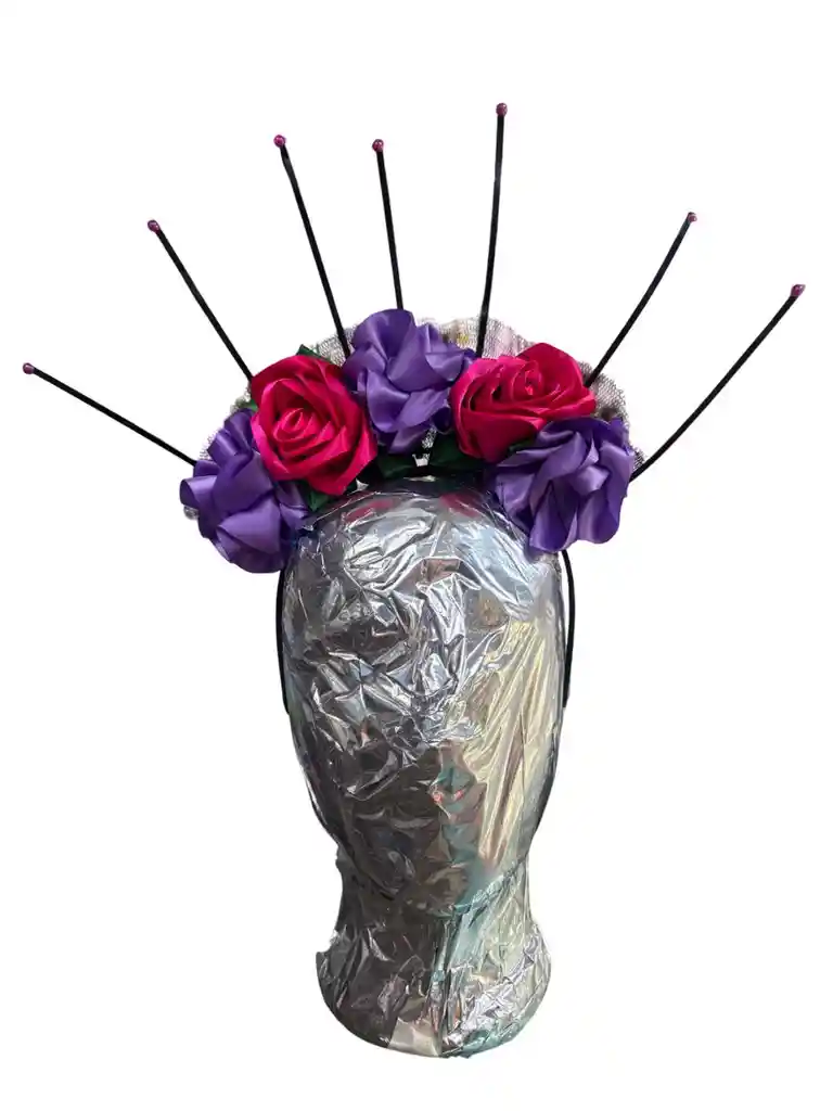 Diadema Catrina Flores Colores De Seda Cosplay Halloween