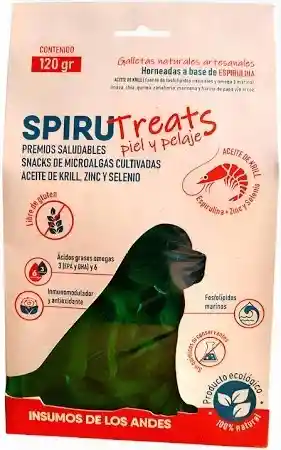 Spirutreats Piel Y Pelaje X 120 Grs Snack Para Perro