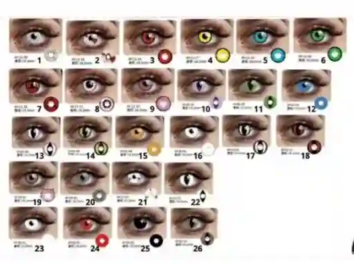 Lentes De Contacto Colores Suertidos Halloween Disfraz