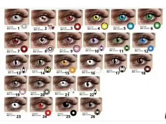 Lentes De Contacto Colores Suertidos Halloween Disfraz